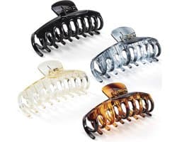 Haar klauwclips voor dik haar - Antislip haarklemmen 10,3 cm | 4 stuks