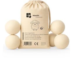 Monii Drogerballen XL – 6 Stuks – Wasdrogerballen – Droogballen – Wasbol – Wasballen – Wasverzachter – 100% schapenwol – Herbruikbaar – Versnelt & Verzacht Was