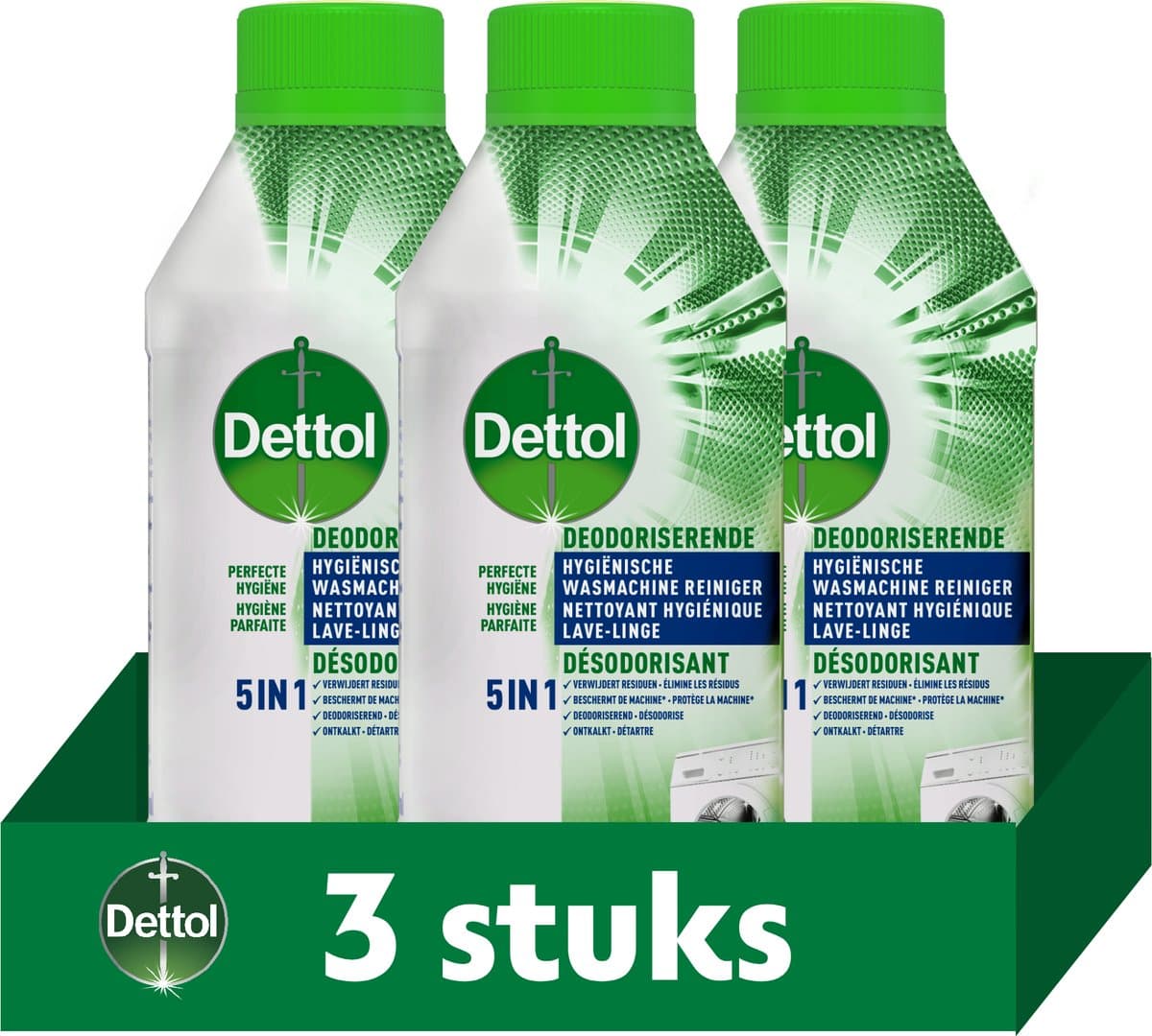 Dettol - Hygiënische Wasmachine Reiniger - 3 x 250 ml — afbeelding 1