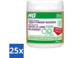 25 x HG ECO - Wasmiddeltoevoeging Tegen Stinkend Wasgoed - Effectieve Formule - 16 Wasbeurten - 500 g - Voordeelverpakking - 25 stuks