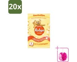 20 x Robijn - Zwitsal - Geurbuiltjes - Zachte Babygeur - Hypoallergeen - 3 Geurbuiltjes - Bulkverpakking - Zwitsal geur - Douchemop - Geurbuiltjes