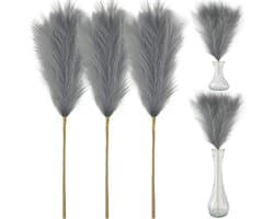 3 stks Kunstmatige Pampas Gras Stengels 70 cm/27 "Fake Fluffy Gedroogde Pampas Gras Takken Stengels Planten Boeket Vaas Vuller, voor Bruiloft Keuken Woonkamer Slaapkamer Esthetische Bohemian Home Decor