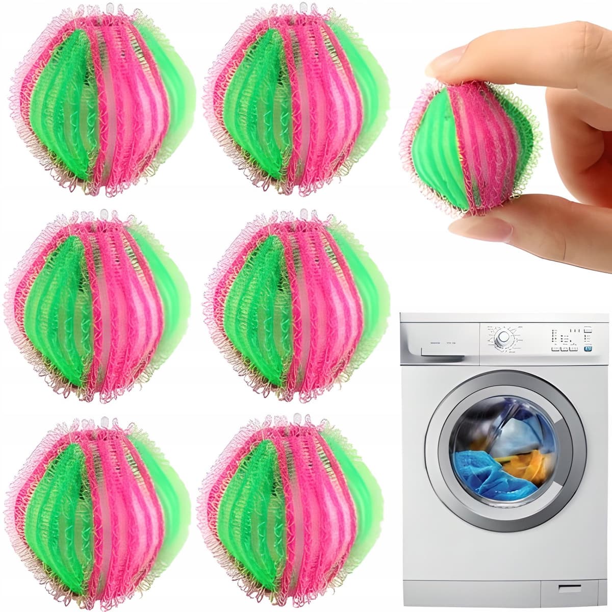 Wasballen Anti-pluis 6 stuks - Verwijdert haar en pluisjes — afbeelding 1