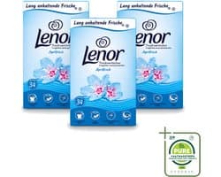 3 x Lenor - Droogtrommeldoekjes - Aprilfris - Textielverfrisser - 34 Doekjes - Grootverpakking - Vaatwasstrips - Droogtrommeldoekjes - Frisheid - Wasdoekjes - Statische Elektriciteit - Wasgoed