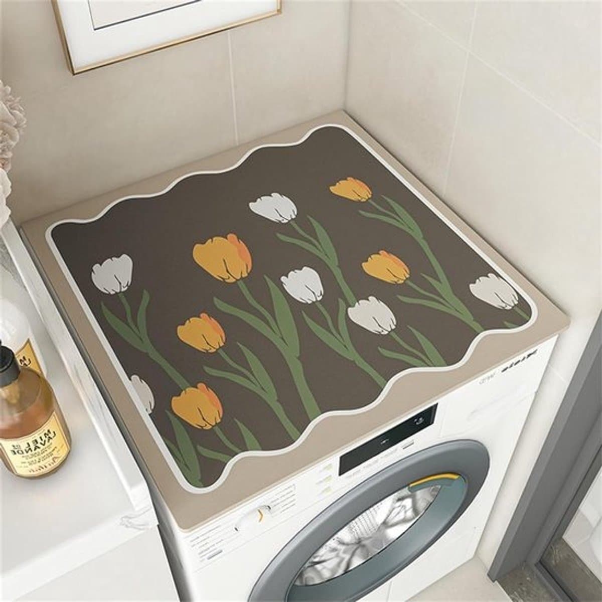 Wasmachine Droger Topmat - Apparaatbeschermer - Apparaten Beschermen - Snel Absorberend - 60 x 60 cm - Grijs — afbeelding 1