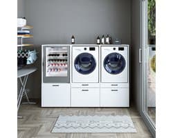 Roomart SERIE 2 Wasmachine Ombouwkast 201x145 cm - voor 3 Apparaten - Wit