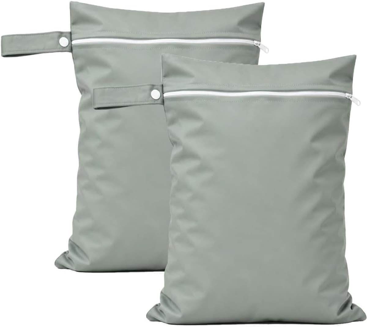 Set van 2 natte zakken, wetbag, zwemspullen, tas voor natte badspullen, dry bag, kleuterschool, waszak, grijs — afbeelding 1