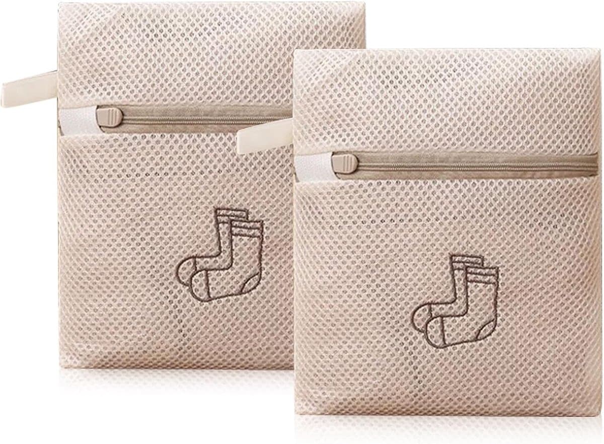 2 Pack Wasnetten voor Delicate Kleding, Ondergoed en Schoenen - Reiswaszakken met Rits, 18 x 20 cm — afbeelding 1