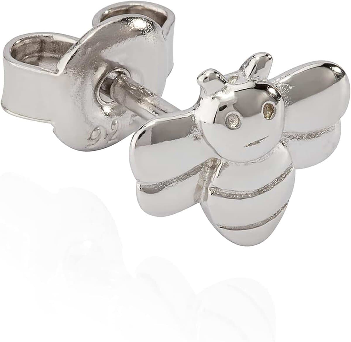 Oorsteker bij 925 zilver glanzend aanslagvrij 7x8mm kleine oorbel — afbeelding 1
