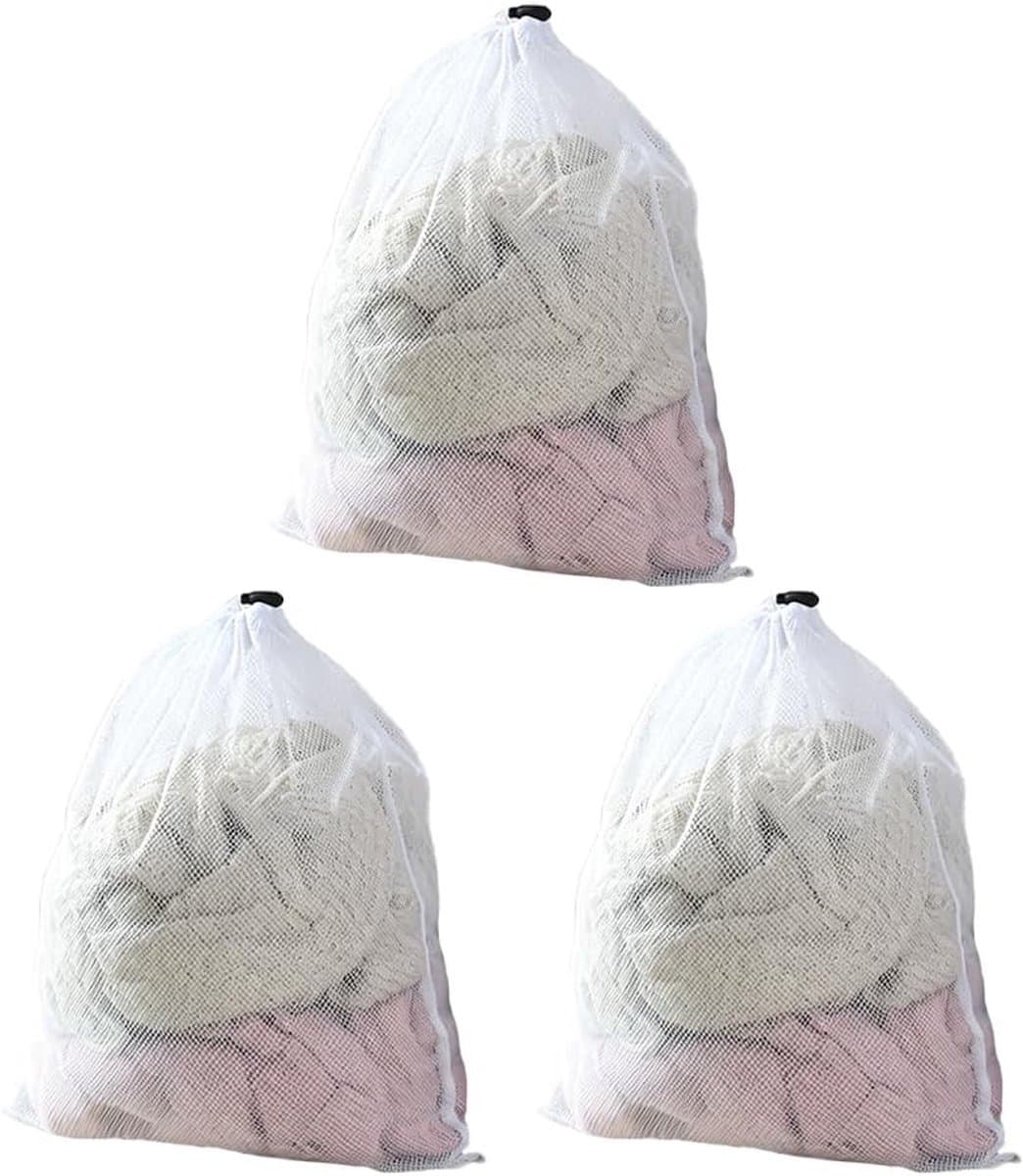 Wasnetten met trekkoord - 3 stuks fijne mazen waszakken voor kleding, ondergoed en reizen in huis of appartement — afbeelding 1