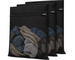 BOTC Waszakken - Wasnetten - Set van 3 - 30x40cm - Bescherm je Wasgoed en Wasmachine - Zwart