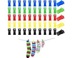 Set van 80 sokkenclips voor wasmachine en droger, kleurrijke sokkenclips, antislip sokkenclips met haken, sokkenhouders, sokkenwasorganizer, sokkensorteerder