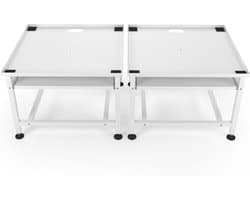 Wasmachine Verhoger - Opbouwmeubel XL - Ergonomische Wasruimte - Uitschuifbaar Plateau - 63 x 126 cm - Wit