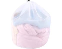 Wassenet - Wäschesack voor Waschmaschine - 1 Stuk 50x60cm - Fijnmazig met Kordelstopper - Voor Ondergoed en Babykleding - Wit