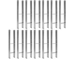 H-paalanker - Paaldrager grondanker - Houtconstructies bouwen - Corrosiebestendig staal - 600 mm lengte - Zilver