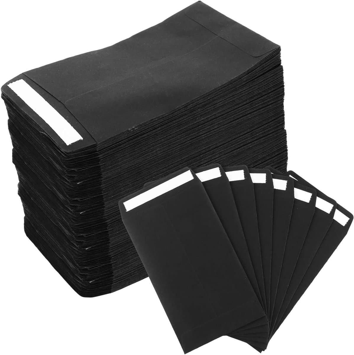Zaden Zakjes - Enveloppen Kraft - Kleine Items Opslag - Zelfklevend Sluiting - 300 Stuks - Zwart — afbeelding 1