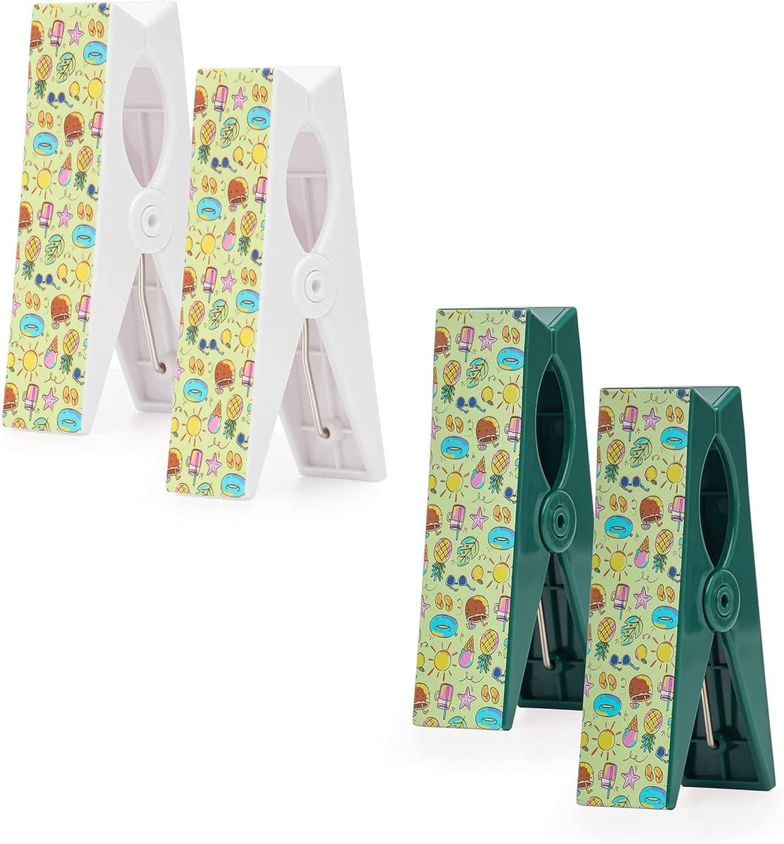 4 stuks accessoires grote clips zon strandlaken wasknijpers strandstoel jacht kinderwagen boot camping kite zeilen surfing gymhal keuken tuin cadeau verjaardag zachte nachten (groen) — afbeelding 1