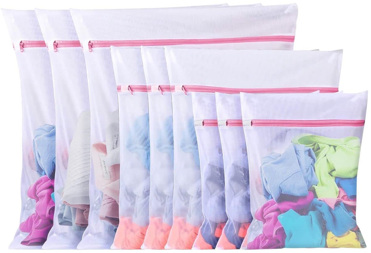 Dailygoods - 10 Stuks Wasnet Voor Wasmachine, Waszak Wasmachine Wasnet Grote Mesh Waszak Voor Shirts Bh's Sokken Schoenen Truien Babykleding (3 Maten) — afbeelding 1