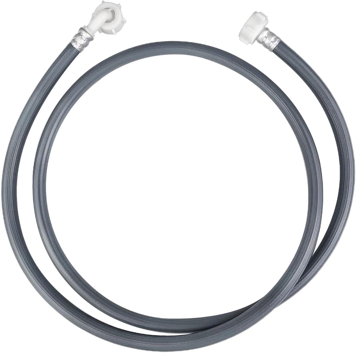 Wasmachine slang aanvoerslang 2,0 mtr. 3/4" recht - 3/4" haaks - Wasmachine inlaatslang - Met klem - met koppelstukje - wasmachine en vaatwasser slang verlengen - toevoerslang verlengset - wasmachineslang koppelstuk met slangklemmen — afbeelding 1