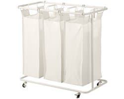 Wasmand op wieltjes met 3 vakken LINEA