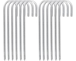 Omgoods - Set van 12 Grondankers van Gegalvaniseerd Staal 30cm