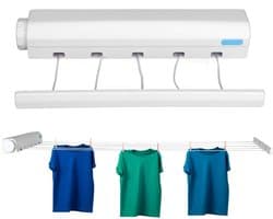 Omgoods- Waslijn Uittrekbaar - Telescopische Wandmontage - Kleding Hangende Lijn - Sterk Touw - Hoogwaardig ABS-Materiaal - Geschikt voor Binnen/Buiten - Wasdrogerlijn