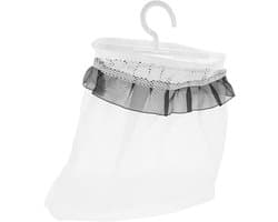 Wasmand Net - Waszak Ophangen - Wasknijpers Opbergen - Met Draaibare Haak - 24.50X22.00X0.10CM - Zoals Getoond