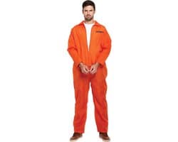 Oranje gevangenis jumpsuit voor volwassenen en heren, verkleedkostuum, veroordeelde ketelpak, gevangenenenoverall, gevangenisspringpak, verkleedoutfit, twee maten herenkostuum