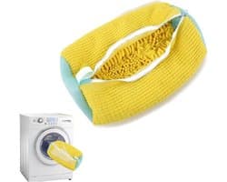 Schoen wasmachine tas, schoen tas voor wasmachine, trainer wasmachine tas, premium rits, duurzame schoen wassen zak voor canvas sneakers, herbruikbare schoen schoonmaken waszak, Geel
