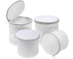 Set van 4 beha-waszakken voor de wasmachine, 18 cm x 20 cm, herbruikbare wasnetten met verborgen ritssluiting voor delicate kleding
