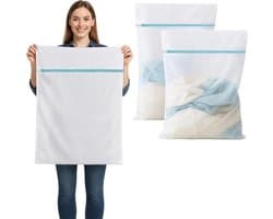 Wasnet XXL 60 x 80 cm - sterk gaas voor beddengoed, gordijnen en handdoeken - beschermt textiel tijdens wassen - m-winkel