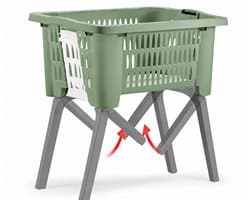 Wasmand op poten groen 38 liter 39 x 59 x 29 cm kunststof