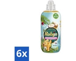 6 x Robijn Collections - Wasverzachter - Kokos - 1,25L - 50 Wasbeurten - Wasverzachter - Kokosgeur - Zachte Was - Frisse Was - Wasverzachter 1.25L