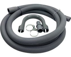 Fixem afvoerslang 2,5m wasmachine vaatwasser, geschikt voor 19mm 21mm aansluitingen - verlengslang afvoer slang met bocht en klemmen en verleng adapter - Geschikt voor alle merken