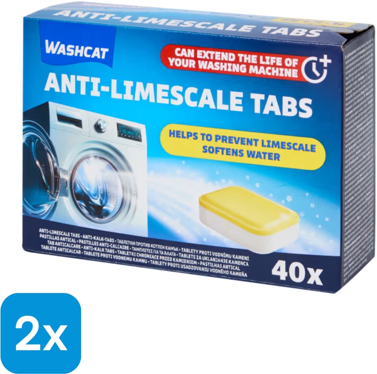 2 x 40 (80) Washcat Wasmachine Ontkalkingstabletten — afbeelding 1