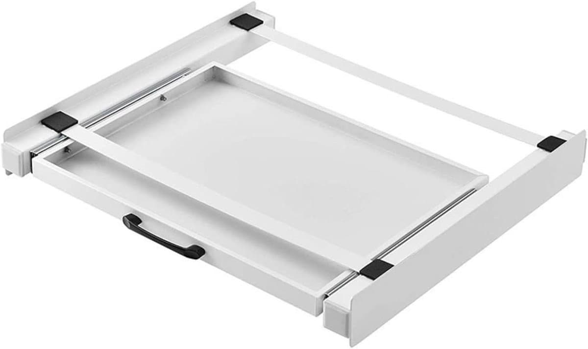Wasdroger Tussenstuk - Stapelrek Wasmachine - Ruimte Besparen - Uittrekbare Plank - 60 Cm Breed - Wit — afbeelding 1
