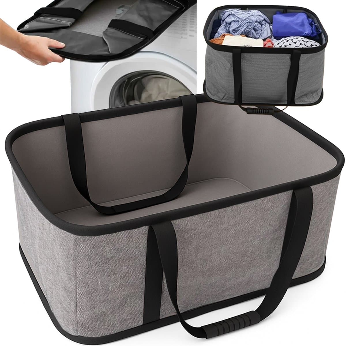Pingyang Rongrong - Opvouwbare Wasmand - 35L - Grijs - Voor Kleine Ruimtes — afbeelding 1