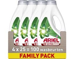 Ariel Vloeibaar Wasmiddel +Ultra Vlekverwijdering - 4 x 25 Wasbeurten