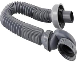 Afvoer Badkuip Douche - Afvoerpijp Flexibel - Ruimtebesparend Ontwerp - Waterslot Vorming - 90 cm Lengte - Grijs
