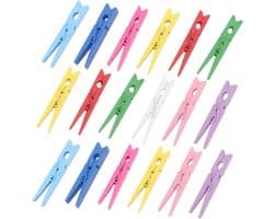 Houten Clips - Mini Knijpers - Foto Decoratie - Stevige Constructie - 40 Stuks - Willekeurige Kleuren