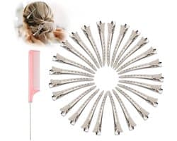 Haarspelden - Haarklemmen - Haar Stylen - Tandloos Design - 24 Stuks - Zilver