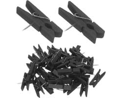 Decoratieve Punaises - Met Clips - Foto's Ophangen - Rustieke Stijl - 50 Stuks - Zwart