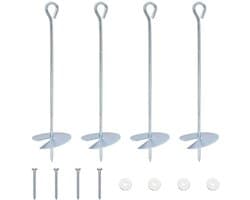 vidaXL - Aardanker - 4 - pcs - Zilverkleurig - Ø10 - x - 40 - cm - Gegalvaniseerd - Metaal — afbeelding 1
