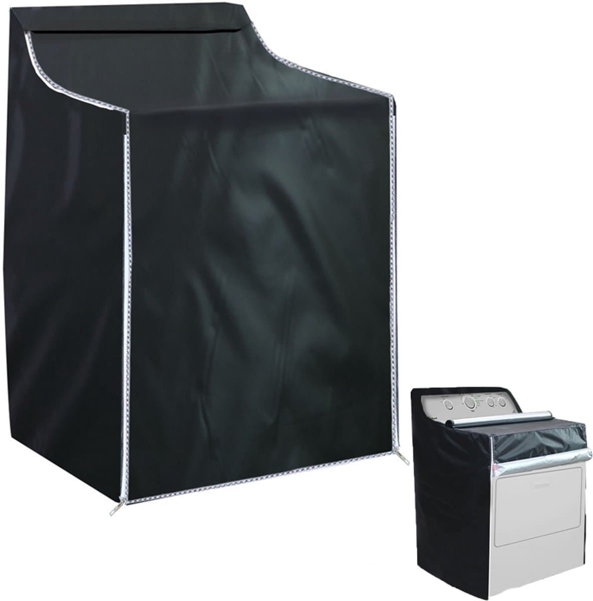Wasmachine Beschermhoes - 210d Oxford Stoffen - Wasmachine Hoes - Wasmachine Beschermer - Waterdicht, Zonwerend En Stofdicht - Wasmachine Overtrek - Stof- En Anti-Verouderingshoes - 75 X 73 X 110 Cm - Zwart — afbeelding 1