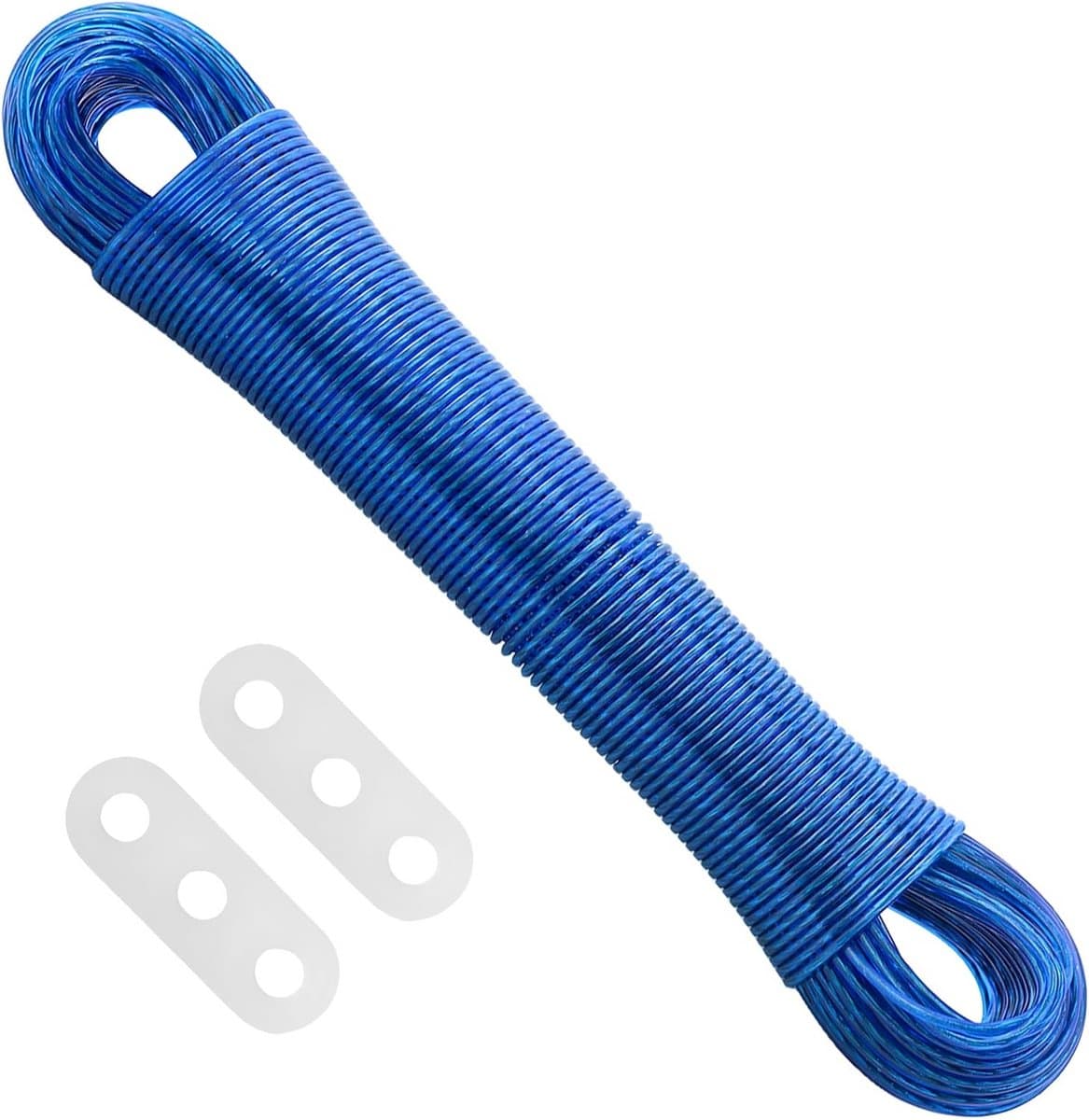 Waslijn - Drooglijn - Kleding Drogen - Extra Sterke Kern - 50 Meter - Blauw — afbeelding 1