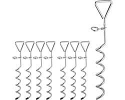 8 x schroefharingen - tentharingen - zachte grond - grondpennen - staal — afbeelding 1