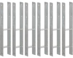 vidaXL - Grondankers - 6 - st - 9x6x60 - cm - gegalvaniseerd - staal - zilverkleurig