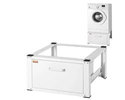 Hanimo Wasmachine Verhoger Met Lade - Wasmachineverhoger - Wasmachine Opbouwmeubel - Wasmachine Sokkel - 36cm Hoog - Wit - Universeel