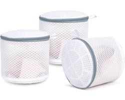 3-pack - Delicate kleding mesh waszak - mesh bh-zak met ophanglus en rits - 6x7 inch lingerie waszak