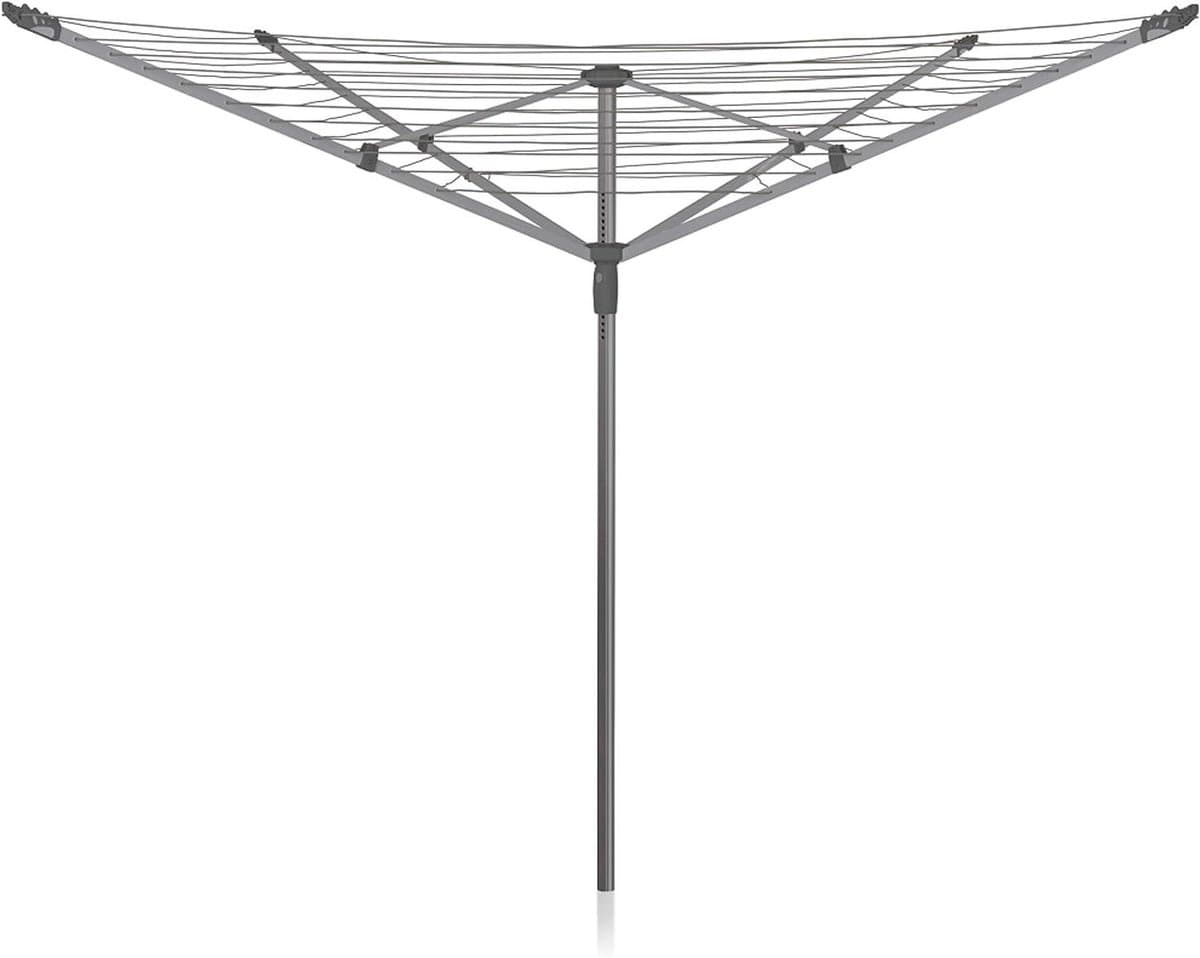 Roterende waslijn - 50 meter - opvouwbaar - grijs - metaal — afbeelding 1